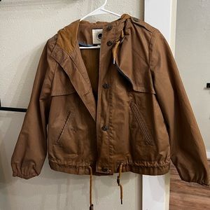Womens small light brown stylish vintage windbreaker